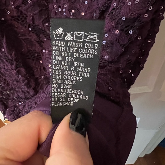 Eggplant Cutout Dress with Sequins - Picture 5 of 5